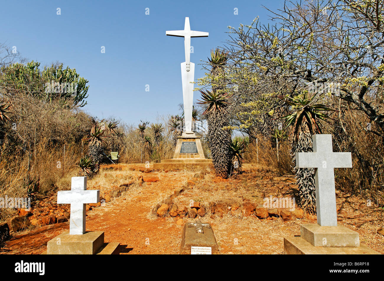 Monumento e cimitero degli anglo-guerra boera, Mount Alice, Kwazulu-Natal, Sud Africa e Africa Foto Stock