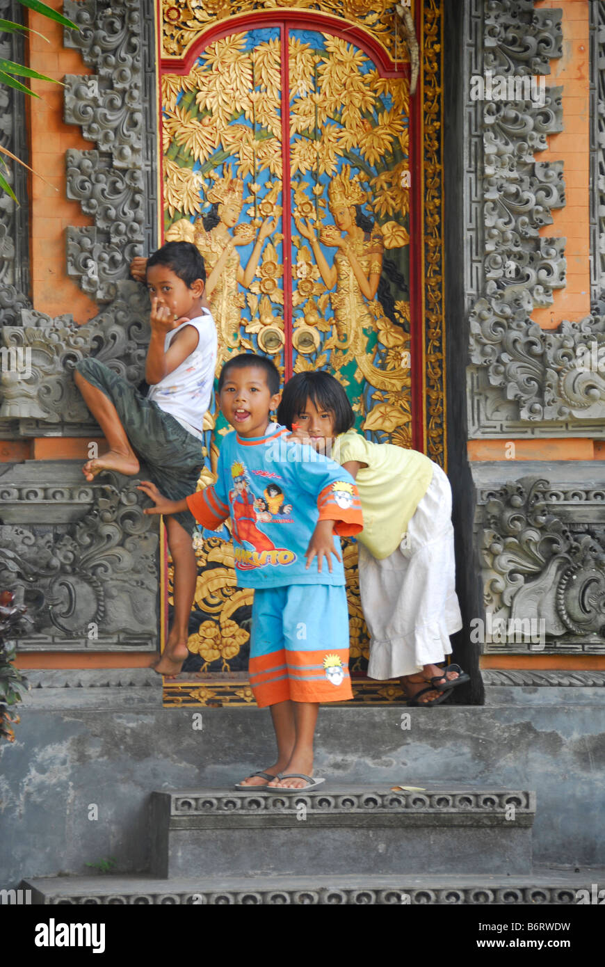 Bambini Balinese, Bali, Indonesia. Foto Stock