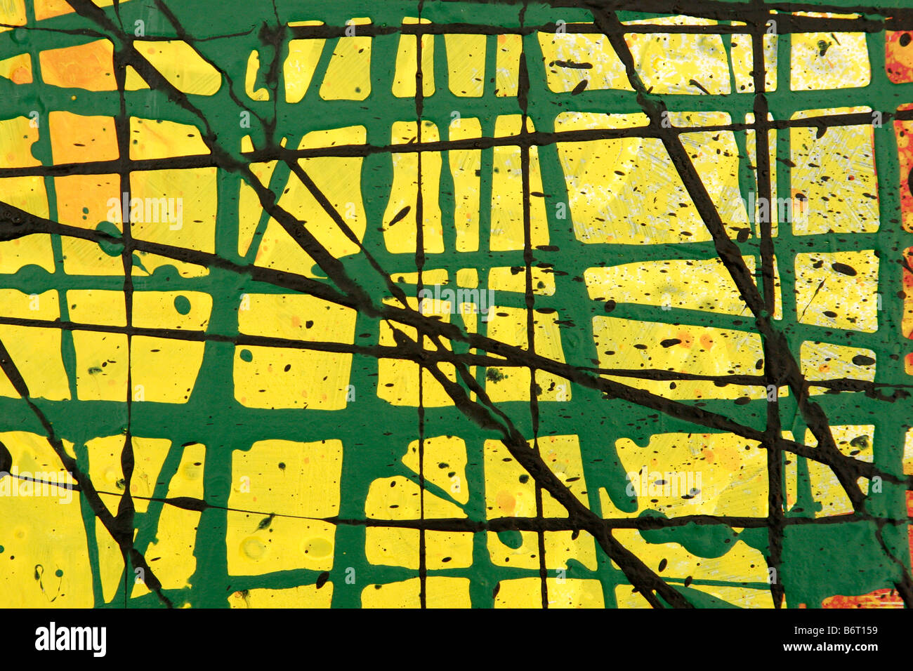 Abstract pittura espressionista concentrandosi su colori e linee Foto Stock