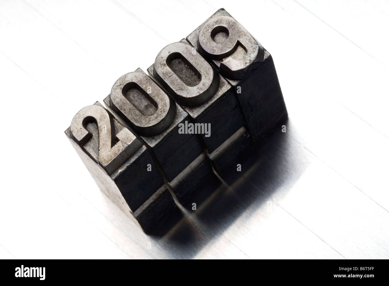 Il vecchio delle lettere al piombo formando 2009 Foto Stock