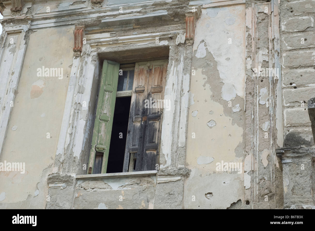 Finestra in rovina la grecia Foto Stock
