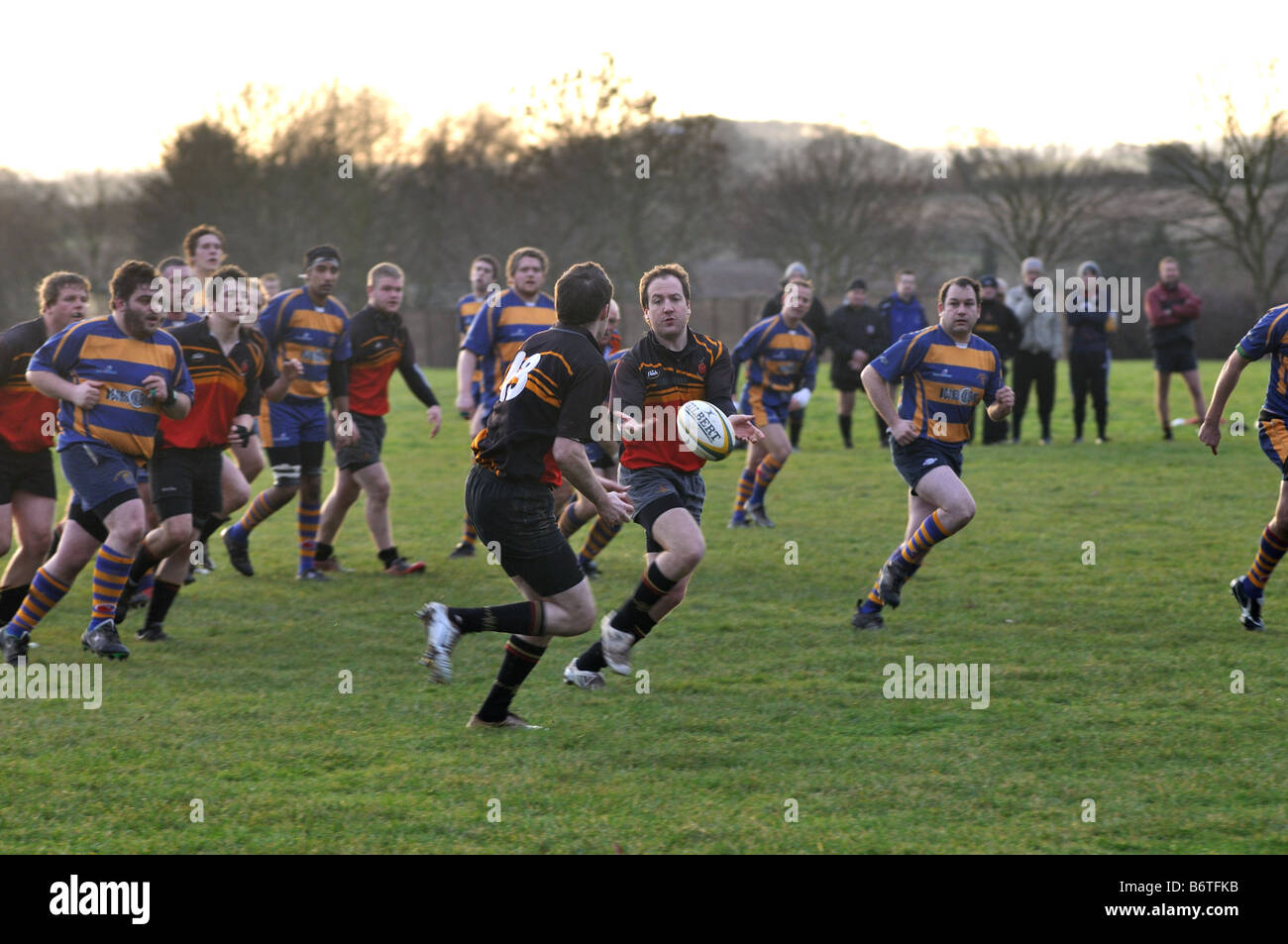 Il Rugby a livello di club, Leamington Spa, England, Regno Unito Foto Stock