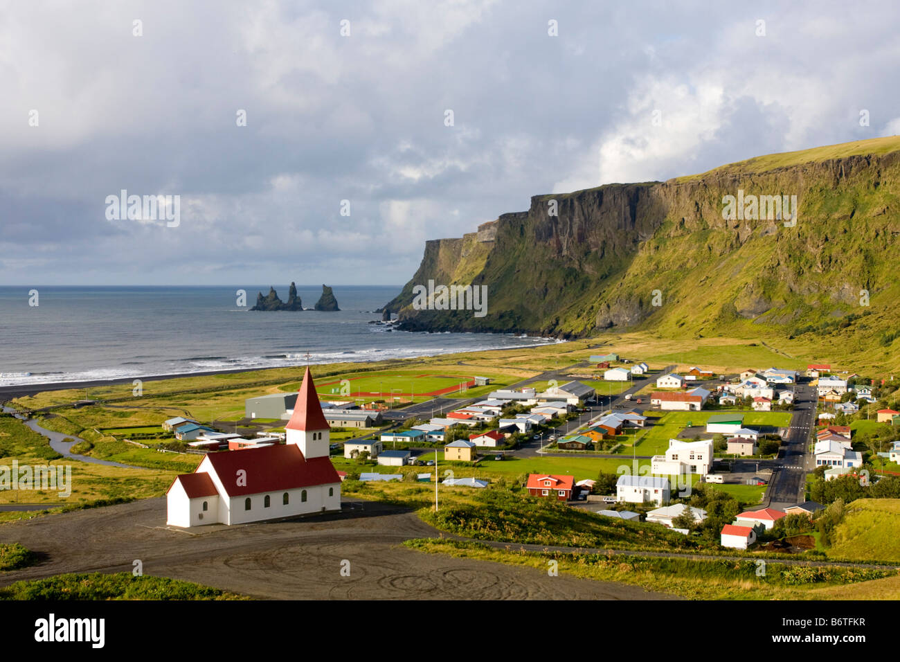 Il villaggio di Vik Islanda Foto Stock