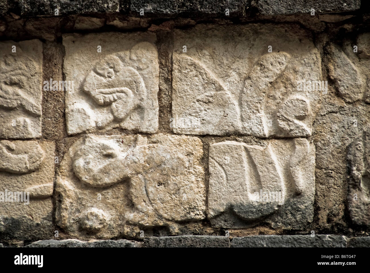 CHICHEN ITZA, Messico - antiche rovine Maya a Chichen Itza, Yucatan, Messico. Chichen Itza, situata sulla penisola dello Yucatan in Messico, è un sito archeologico significativo che mostra la ricca storia e le avanzate conoscenze scientifiche dell'antica civiltà Maya. È conosciuta soprattutto per la piramide di Kukulkan, o "El Castillo", una struttura a quattro lati con 91 gradini su ciascun lato, che culminano in un singolo gradino in cima per rappresentare i 365 giorni dell'anno solare. Foto Stock