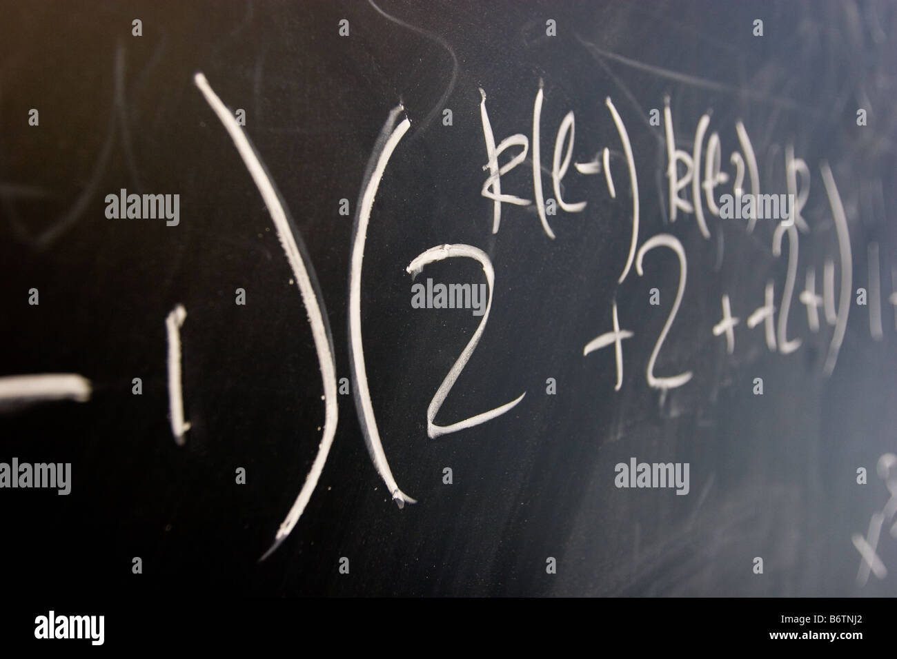 Le formule matematiche su lavagna Foto Stock