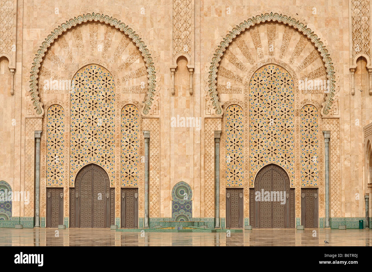 Dettaglio della moschea di Hassan II a Casablanca, Marocco Foto Stock