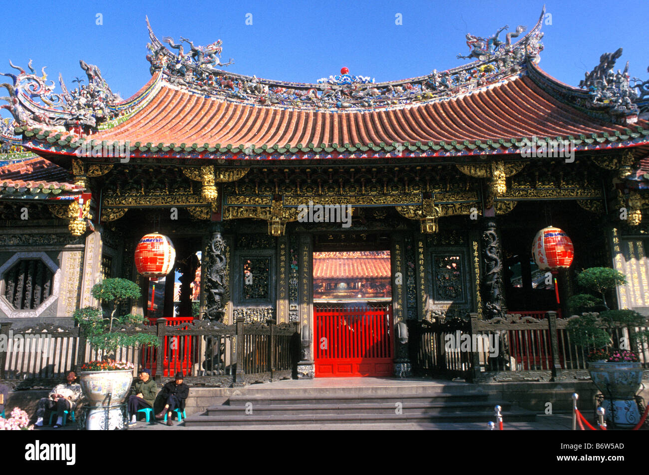 Tempio Lungshan Taipei Taiwan Foto Stock