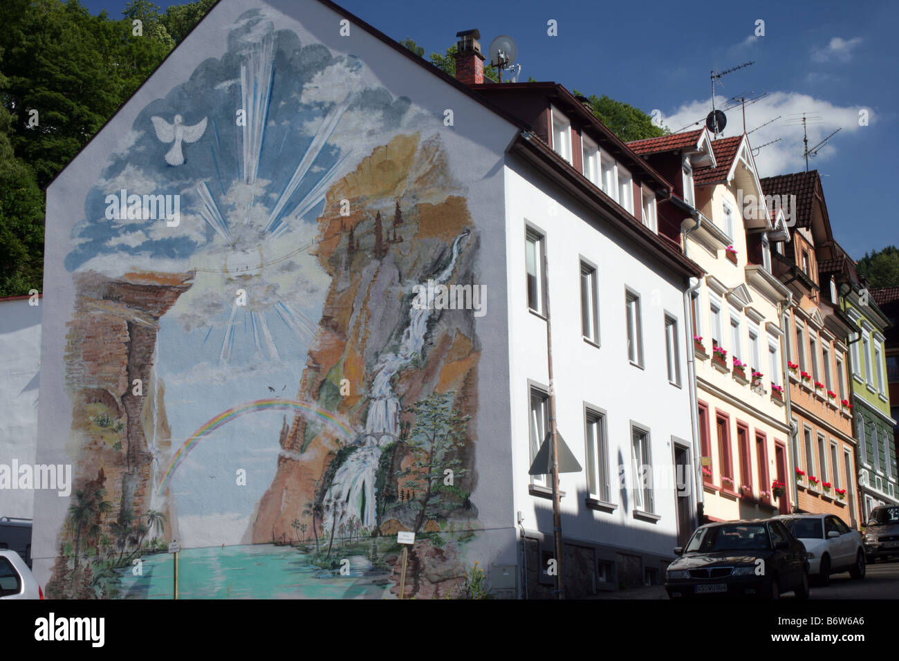 Foresta Nera street murale Foto Stock