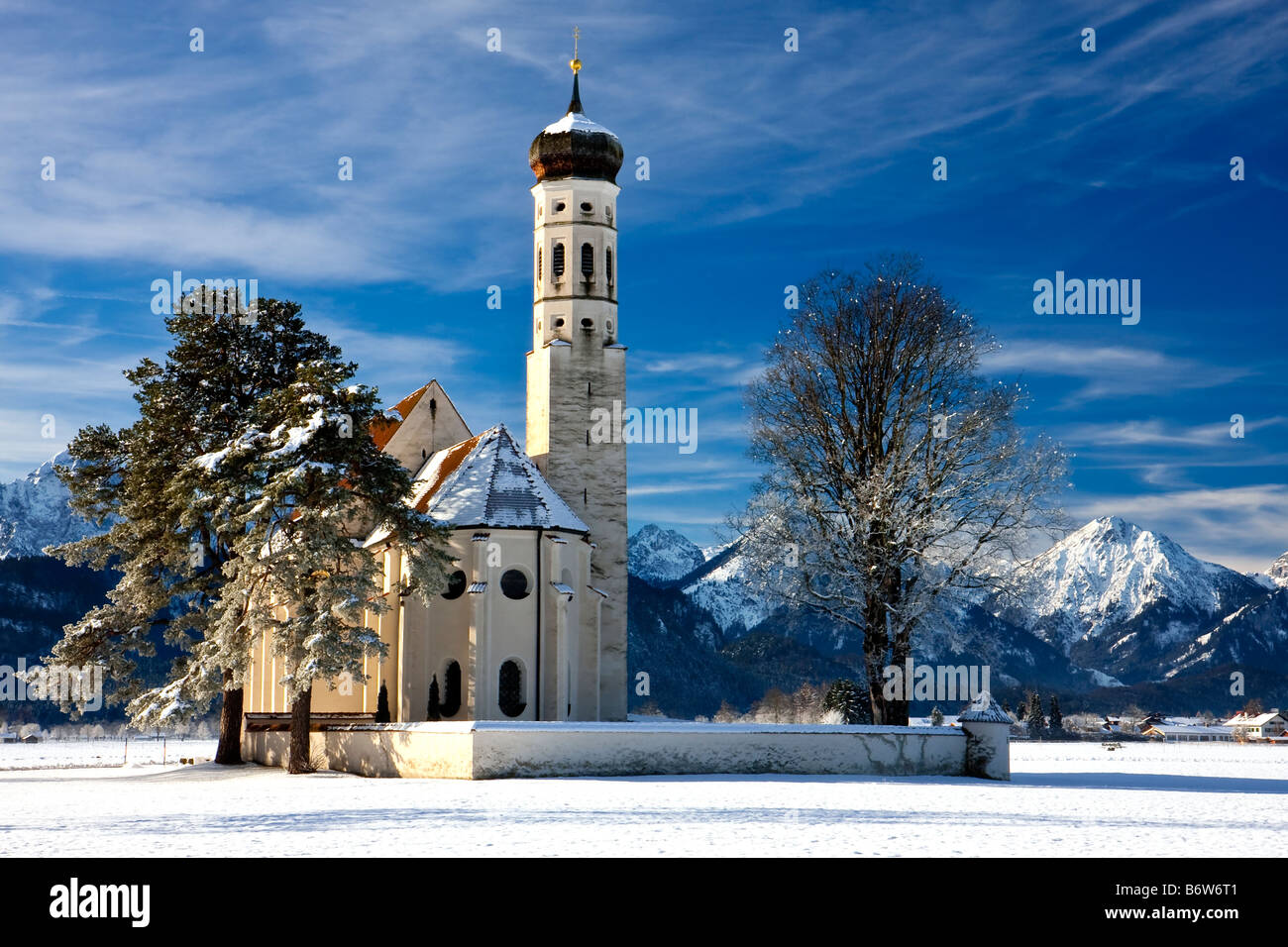 San Coloman chiesa vicino a Fussen, Baviera Germania Foto Stock
