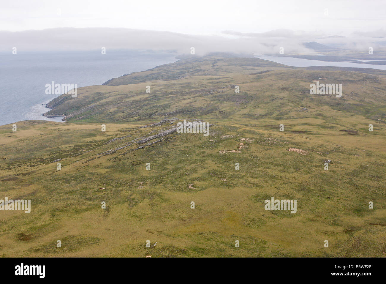 Vista aerea delle Isole Falkland Foto Stock