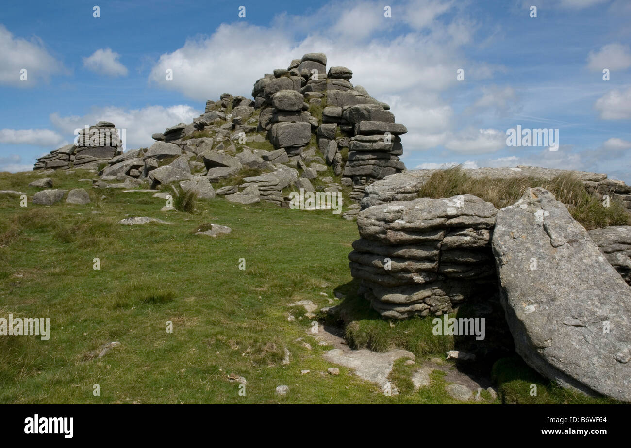 Impressionante paesaggio di granito a West Mill Tor su northwestern Dartmoor Foto Stock