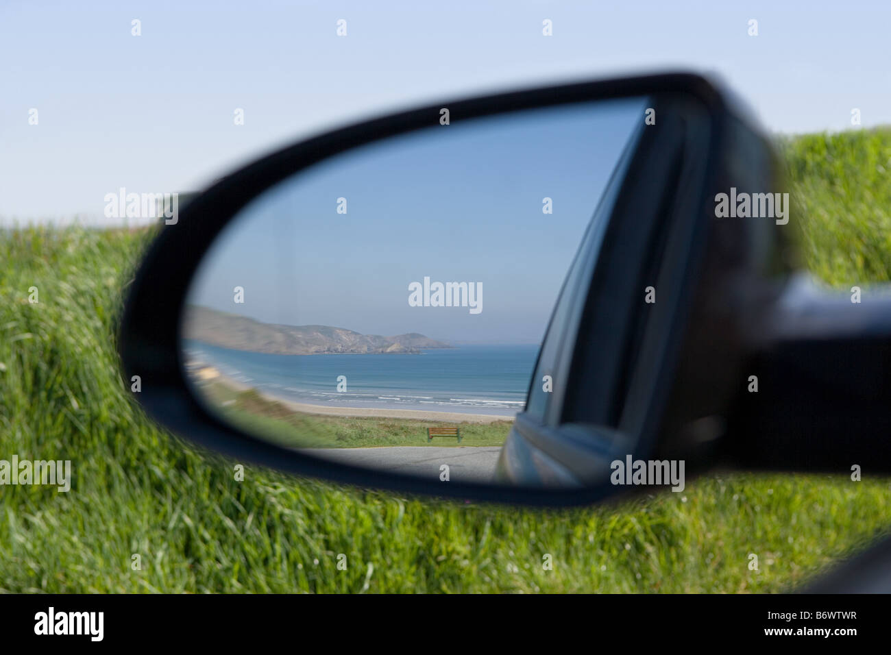 Specchietto retrovisore in pembrokeshire Foto Stock