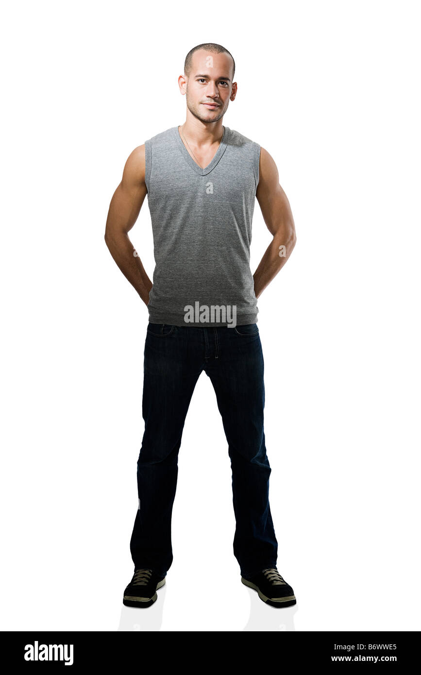 Ritratto di un giovane uomo Foto Stock