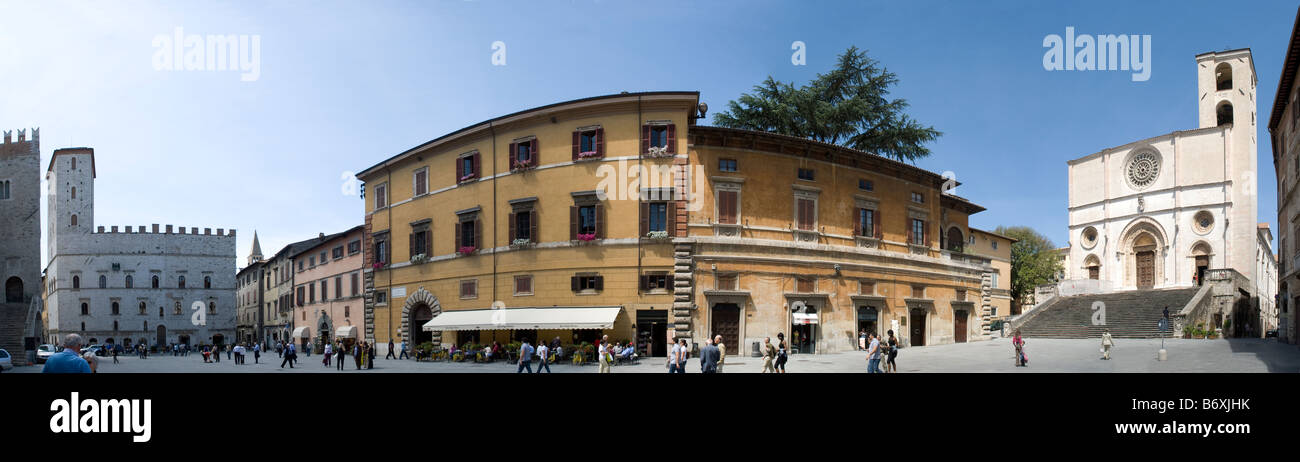 Piazza del Popolo a Todi, Umbria Foto Stock