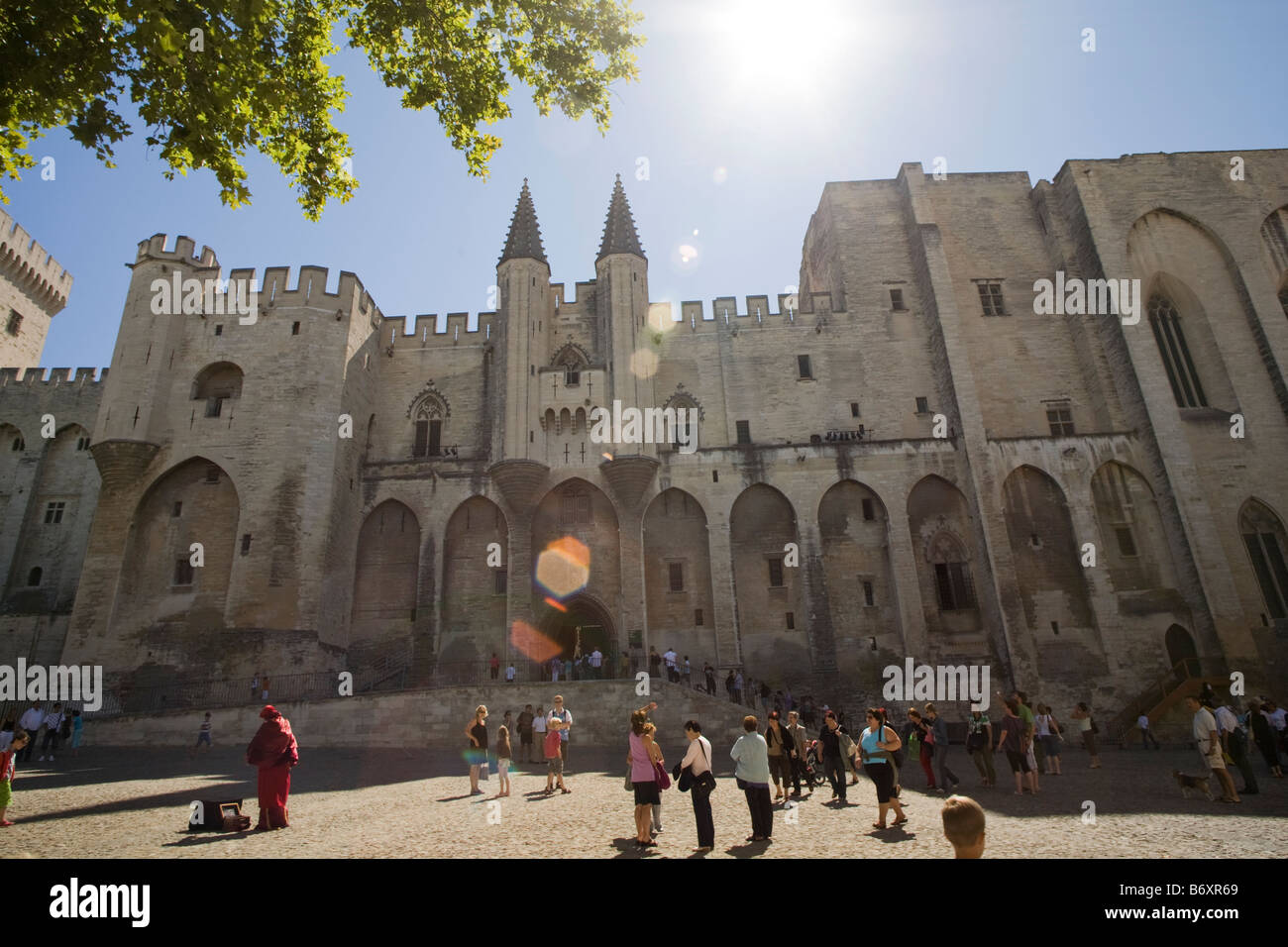 Avignon, Palais des Papes, Provenza, Francia. Palazzo dei Papi, Patrimonio Mondiale dell Unesco Foto Stock