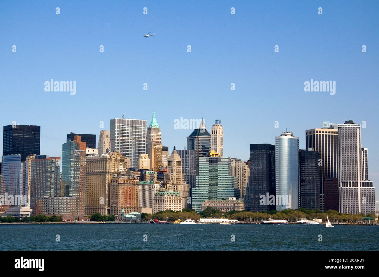La parte inferiore di Manhattan e Battery Park di New York City New York STATI UNITI D'AMERICA Foto Stock