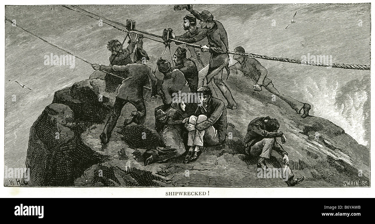 Naufraghi scatafascio affondato spiaggiata dissipatore di roccia di cordatura shoal catastrofe affondato abbandonati Foto Stock