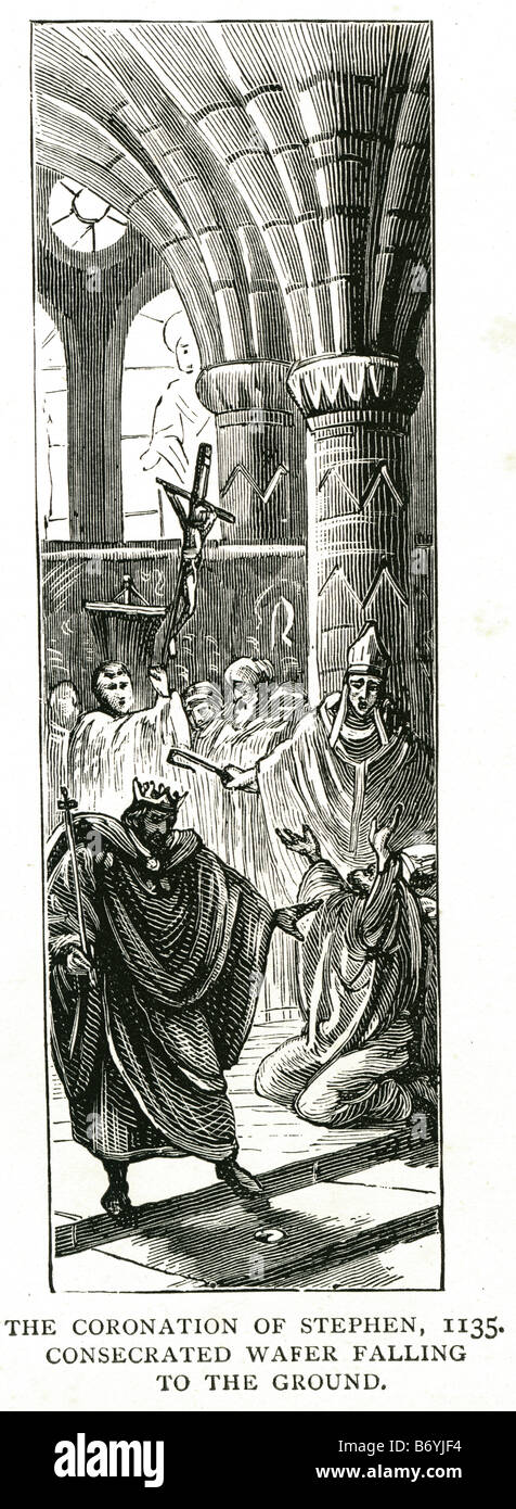 L incoronazione di Stefano 1135 wafer consacrata la caduta a terra 1096 - 25 Ottobre 1154 Foto Stock