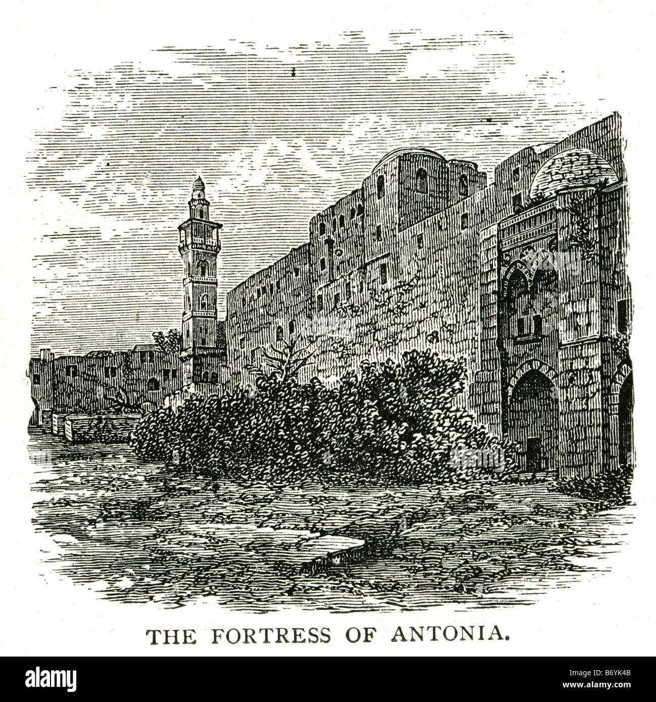 Fortezza antonia fortificazione d'ingresso alla torre della Fortezza Antonia era una caserma militare costruito da Erode il Grande a Gerusalemme Foto Stock