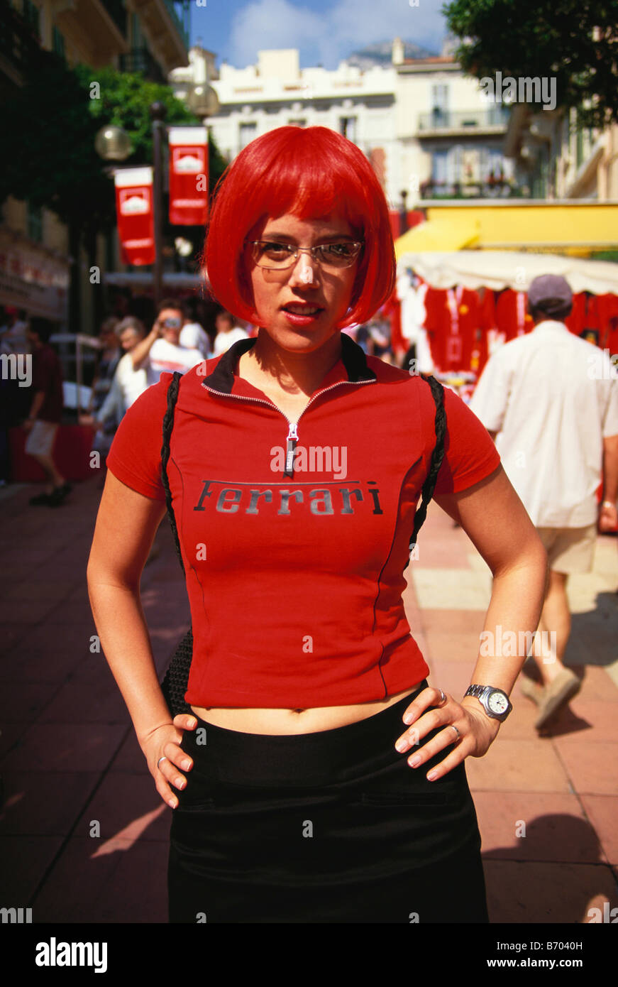 Femmina Sport a motore ventola, Formula 1 Grand Prix F1, Monte Carlo, Monaco, Europa Foto Stock