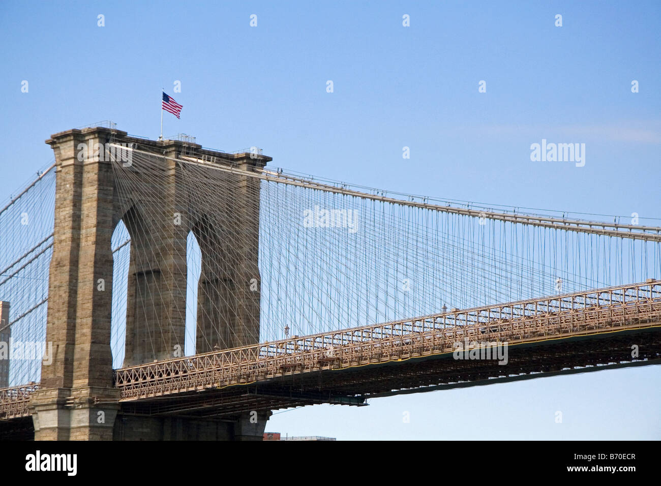 Il Ponte di Brooklyn a New York City New York STATI UNITI D'AMERICA Foto Stock
