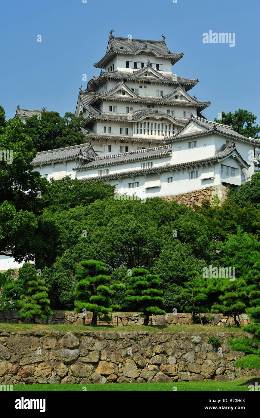 Il castello di Himeji, Himeji City, nella prefettura di Hyogo, Honshu, Giappone Foto Stock