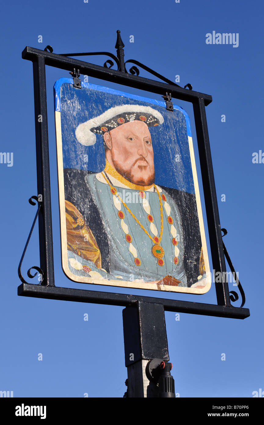 Kings Head Pub Sign, Shanklin, Isola di Wight, Inghilterra, Regno Unito, GB. Foto Stock