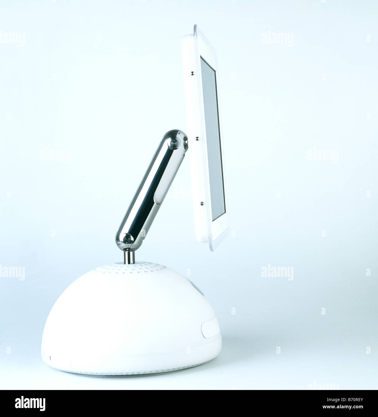 Vista laterale di Imac bianco Apple Macintosh computer monitor Foto Stock