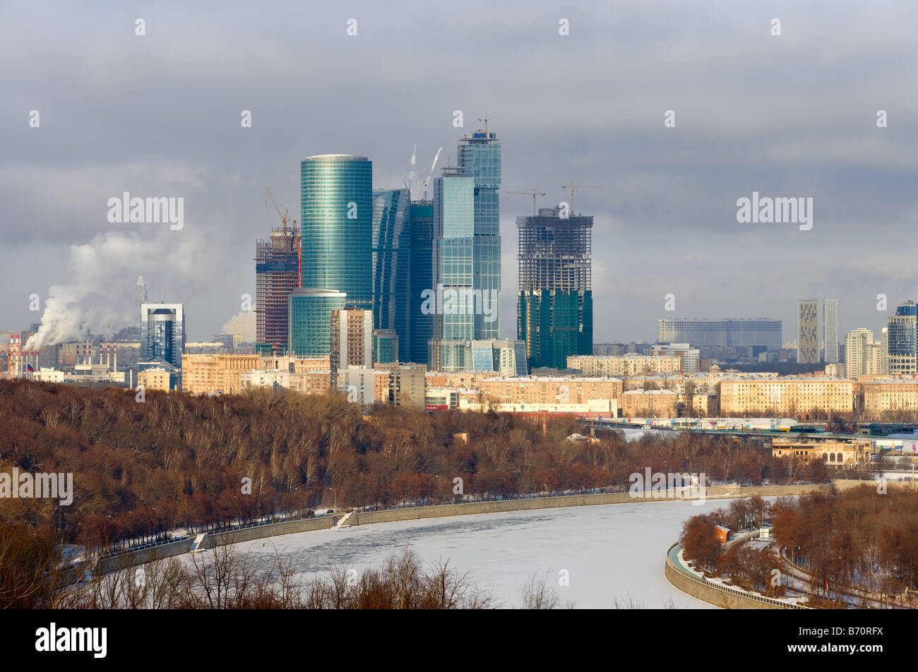 Il nuovo edificio in costruzione. Città di Mosca, Russia Foto Stock