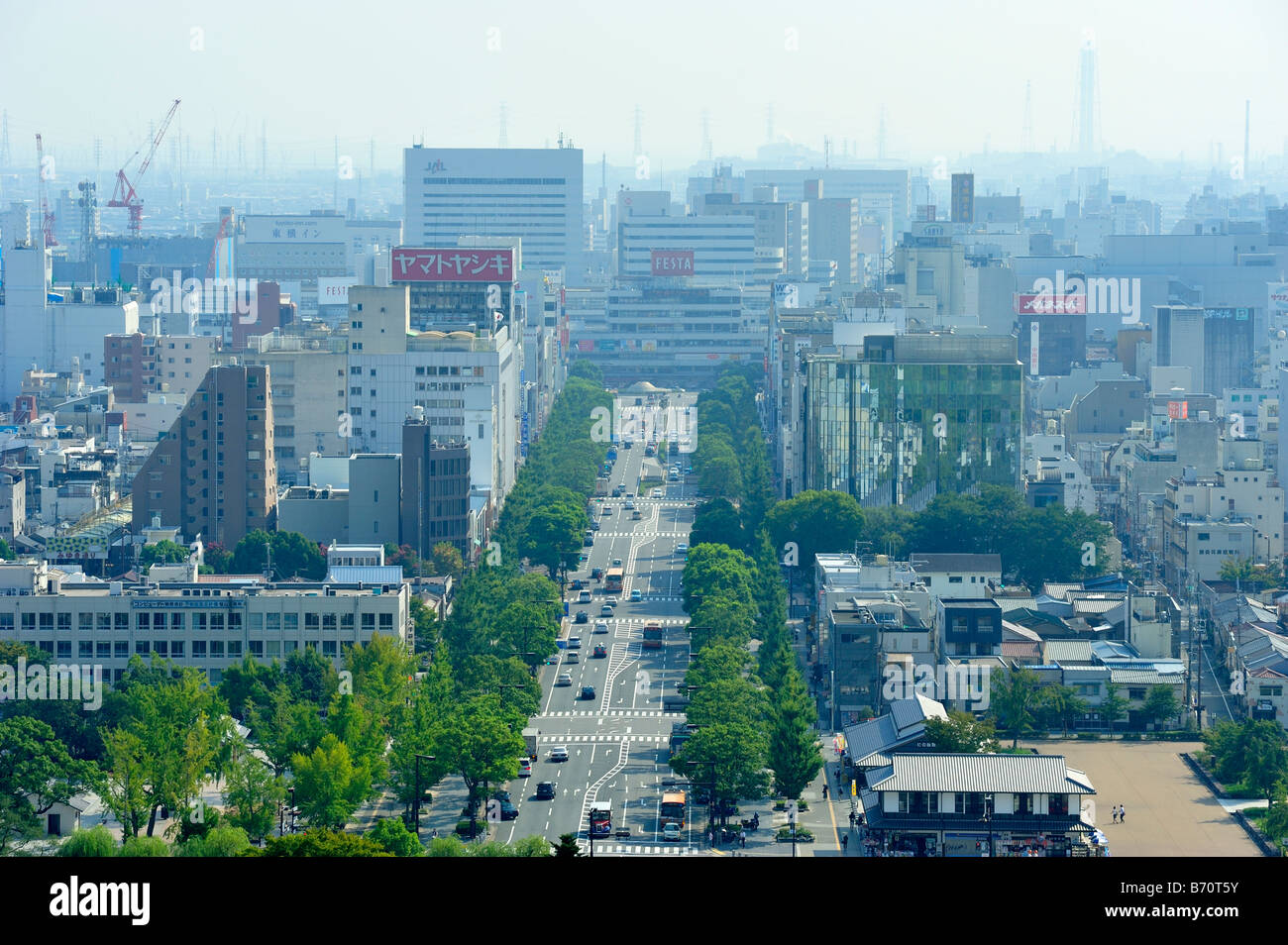 Il castello di Himeji, Himeji City, nella prefettura di Hyogo, Honshu, Giappone Foto Stock