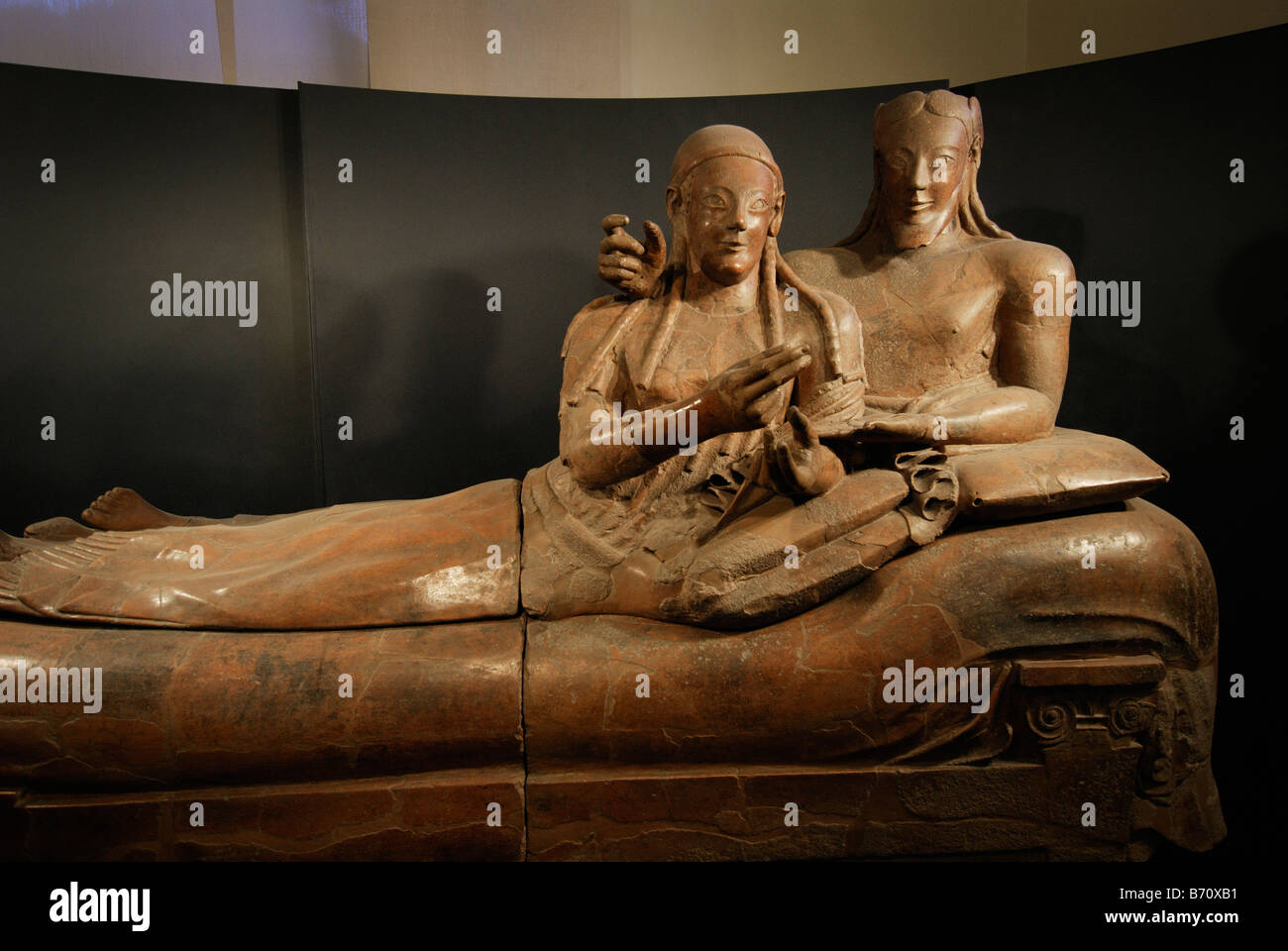 Roma Italia Sarcofago degli sposi Villa Giulia aka Museo Nazionale di Villa Giulia Foto Stock