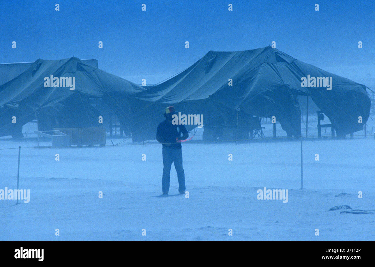 Una grande tempesta di sabbia stikes White Sands Missile Range durante lo sbarco dello Space Shuttle Columbia nel marzo 1982, Nuovo Messico. Foto Stock