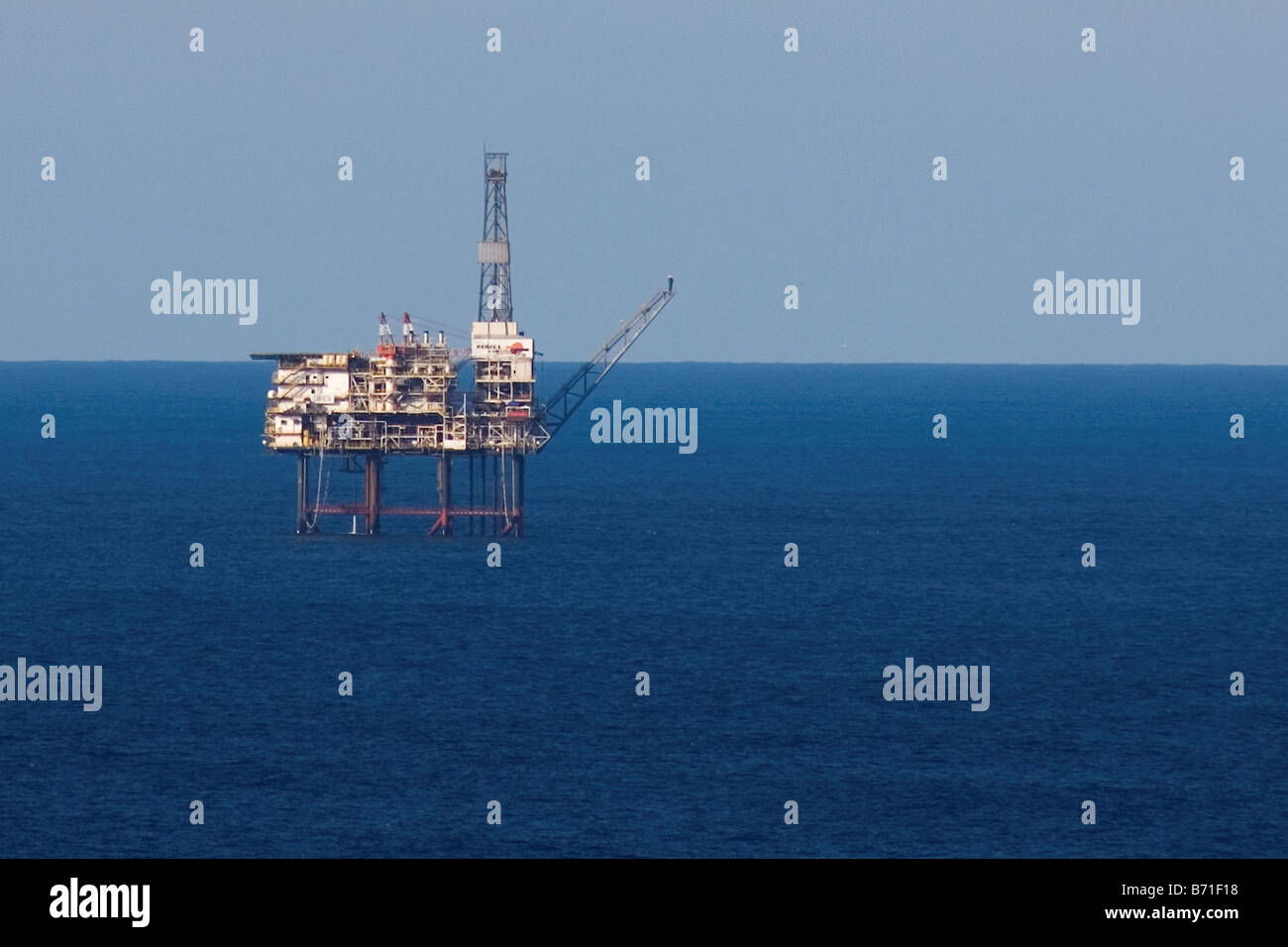 Mare piattaforma di gas nel Golfo di Biscaglia, Spagna, Cantabric sea, energia, benzina Foto Stock