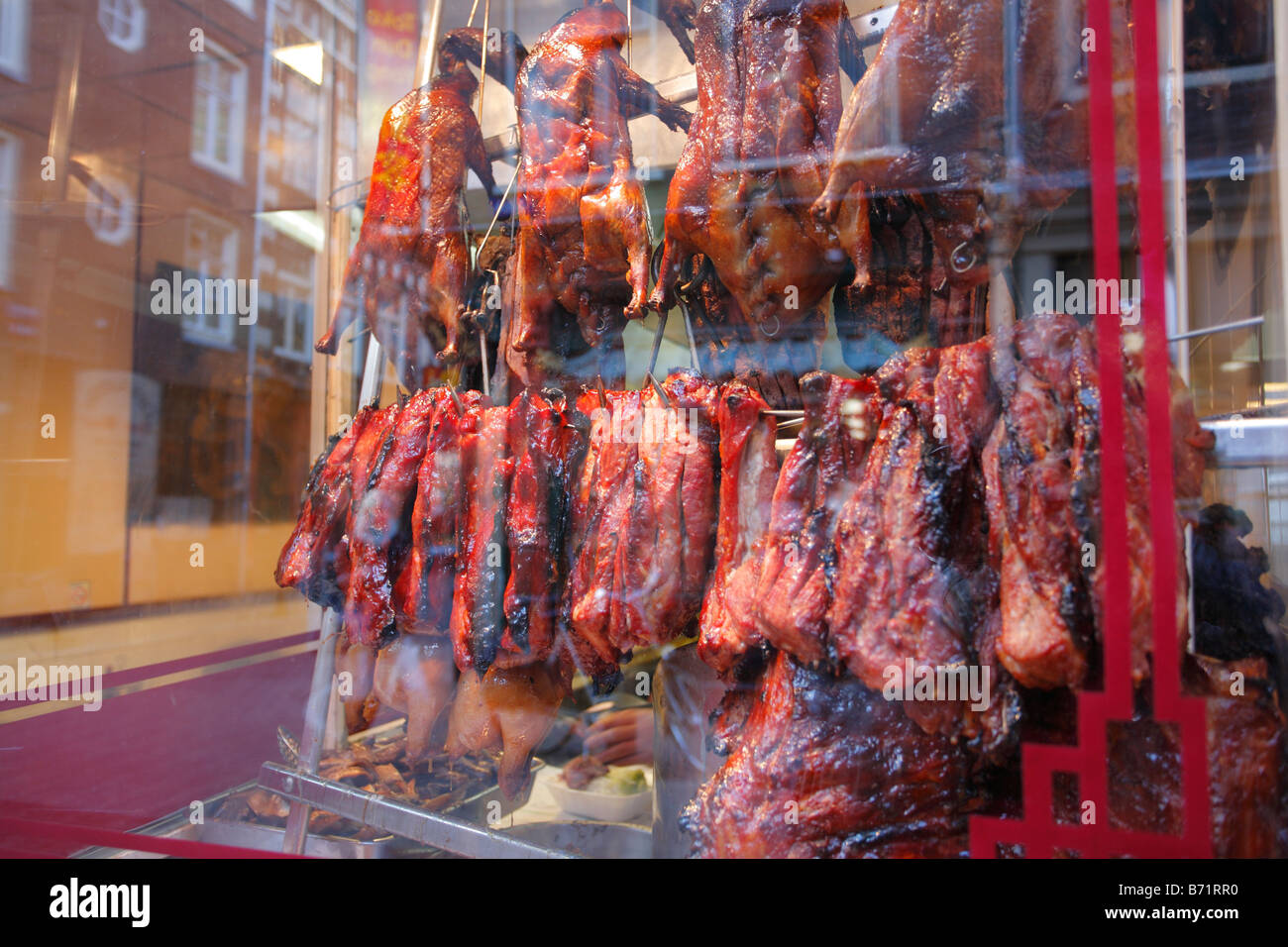 Ristorante cinese la finestra di visualizzazione, Amsterdam, Paesi Bassi Foto Stock