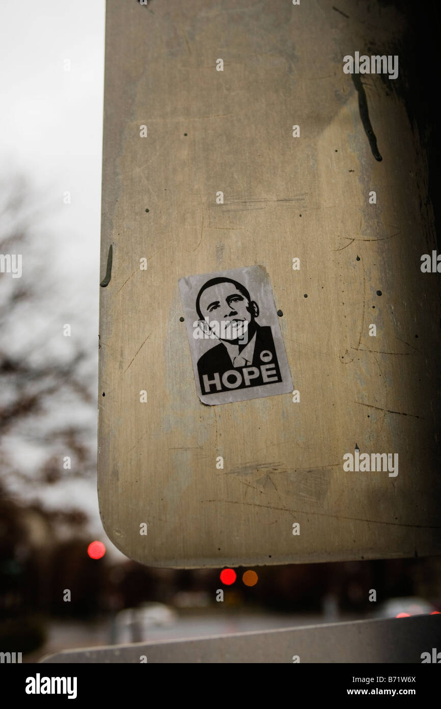 Speranza Obama sticker Foto Stock