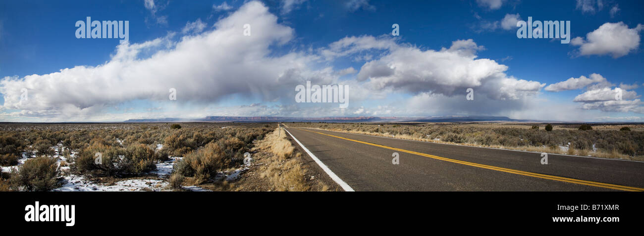 Una tempesta di neve su Utah visto dalla Northern Arizona, Stati Uniti d'America Foto Stock