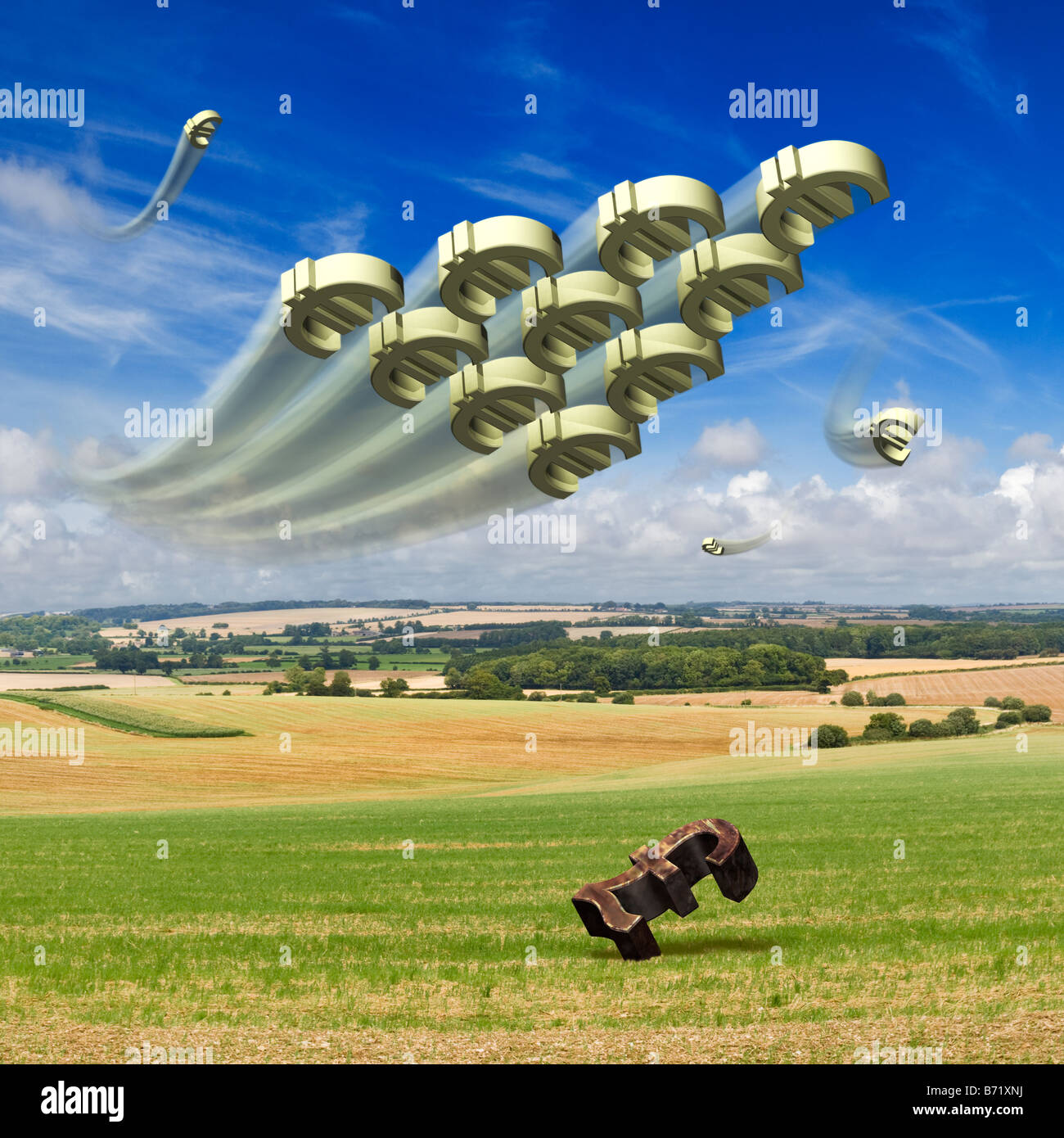 Euro forte batte un debole svalutato pound in Inghilterra - composito digitale Foto Stock