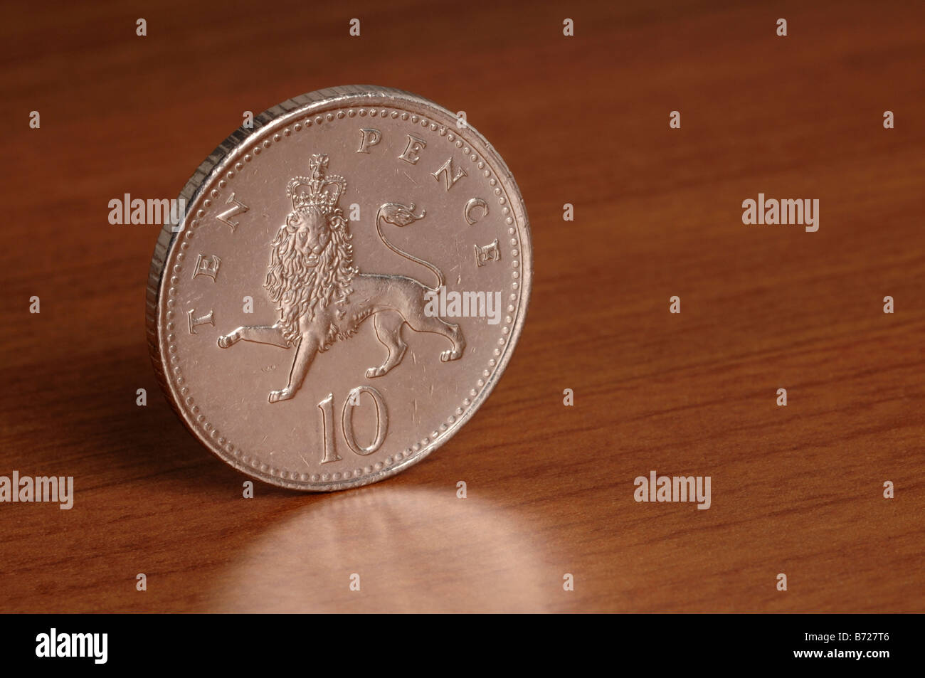 moneta da 10 pence Foto Stock