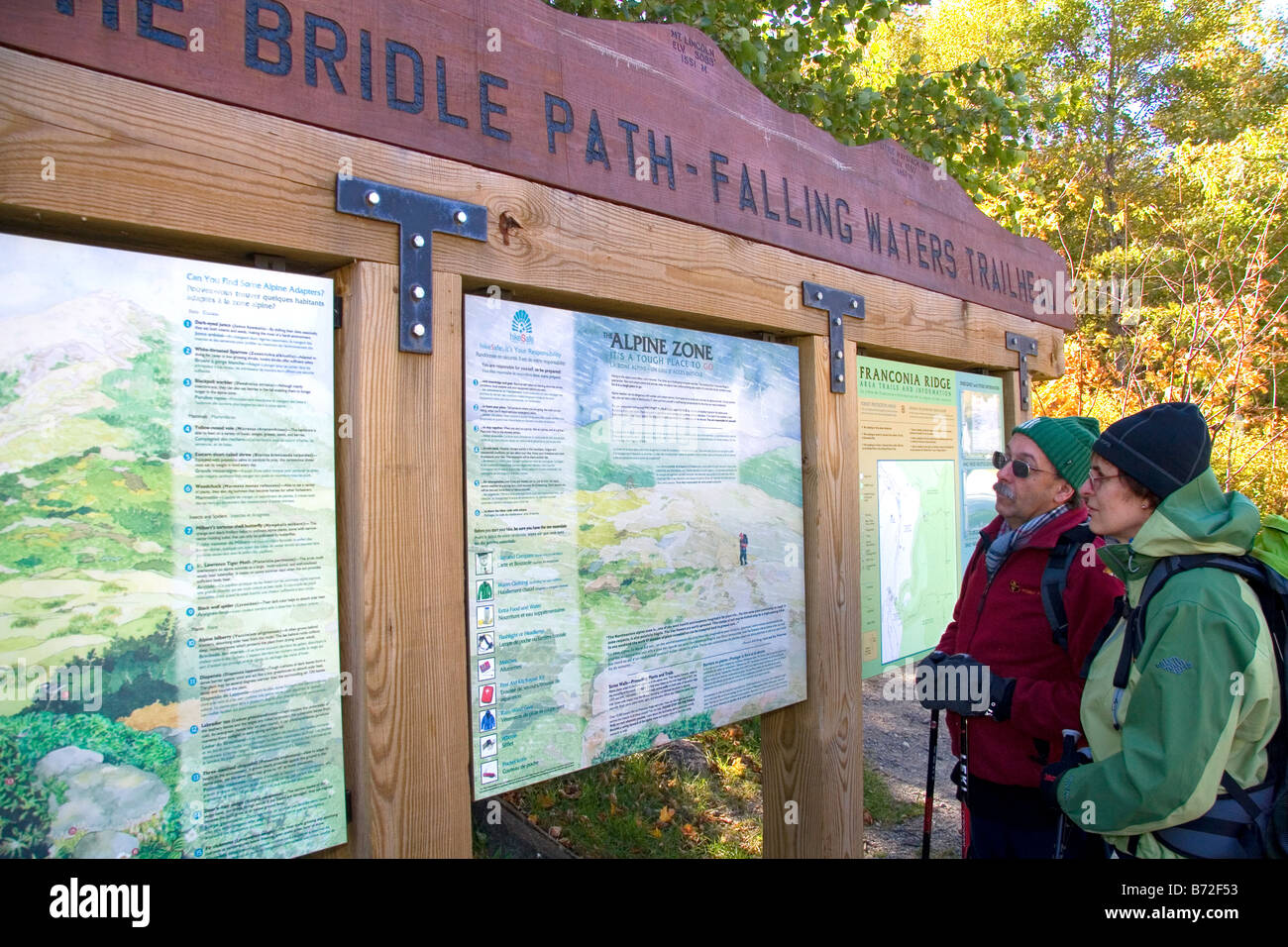 Sentiero in testa la Franconia gamma nel White Mountain National Forest New Hampshire USA Foto Stock