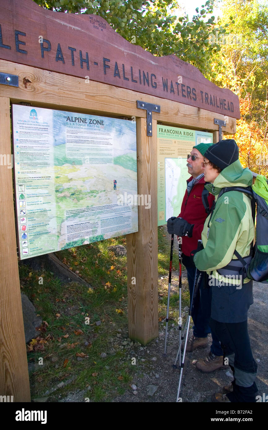 Sentiero in testa la Franconia gamma nel White Mountain National Forest New Hampshire USA Foto Stock