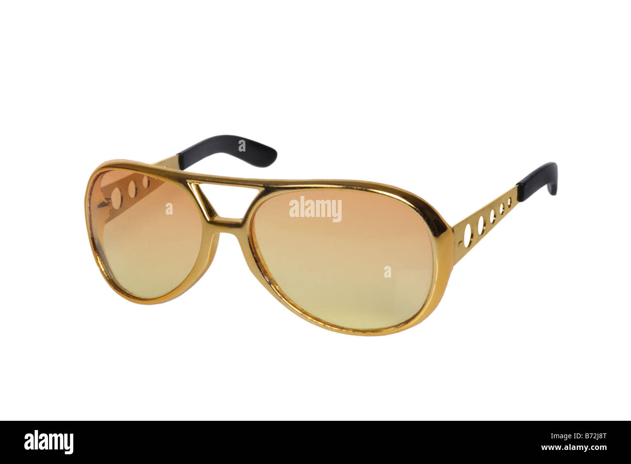 Retrò occhiali da sole ritagliata su sfondo bianco Foto Stock