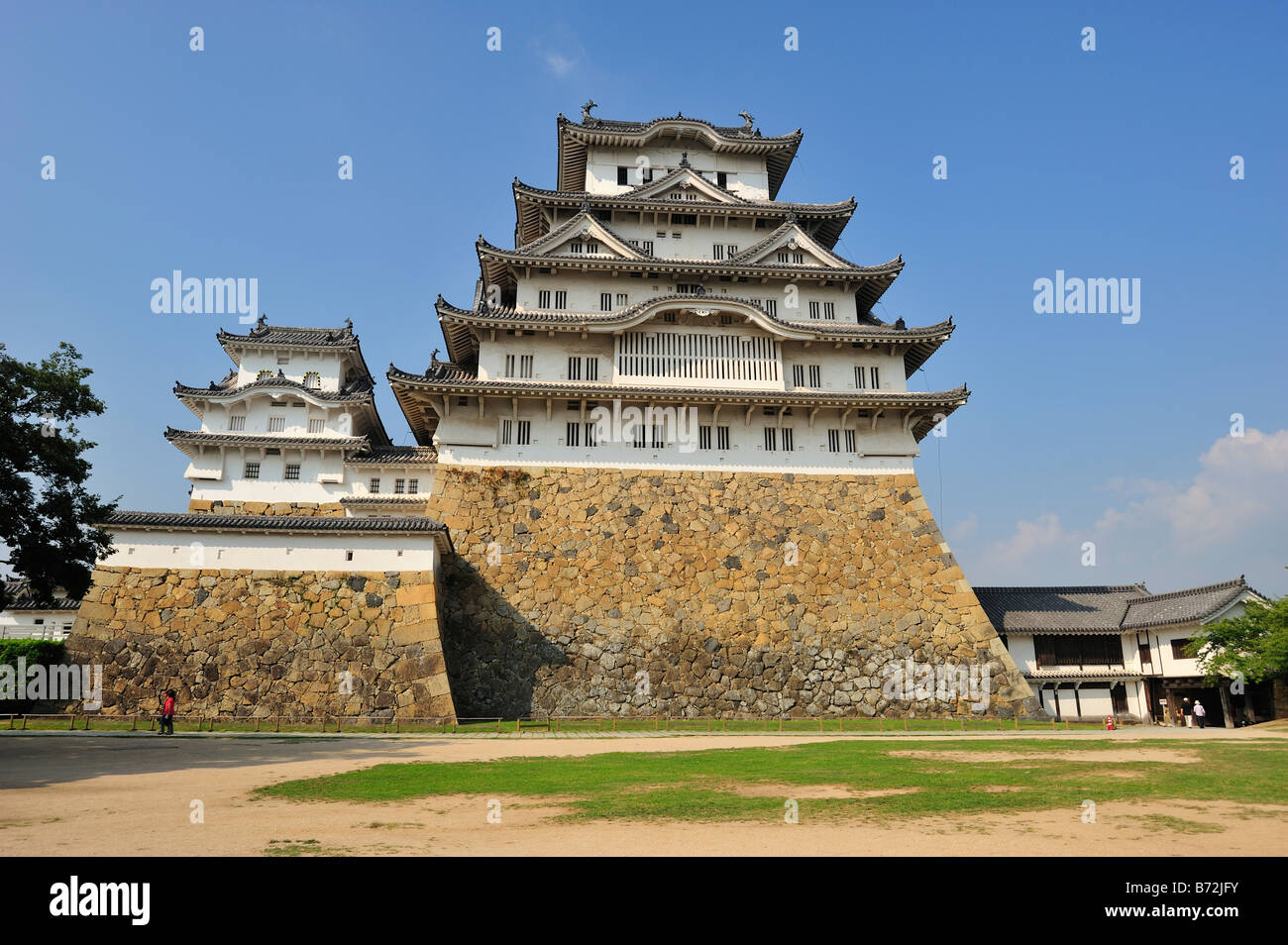 Il castello di Himeji, Himeji City, nella prefettura di Hyogo, Honshu, Giappone Foto Stock