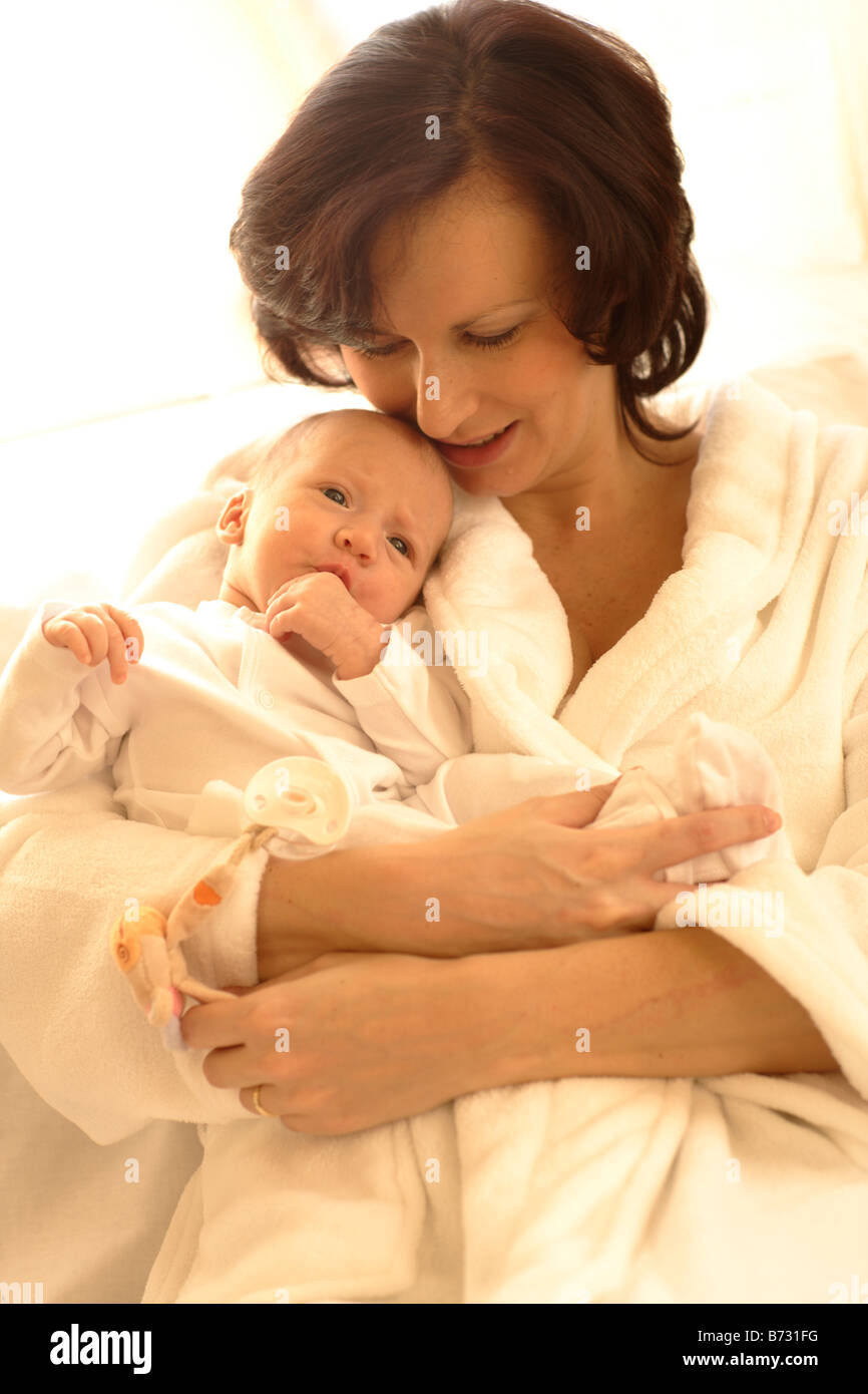 Madre con sua figlia Foto Stock