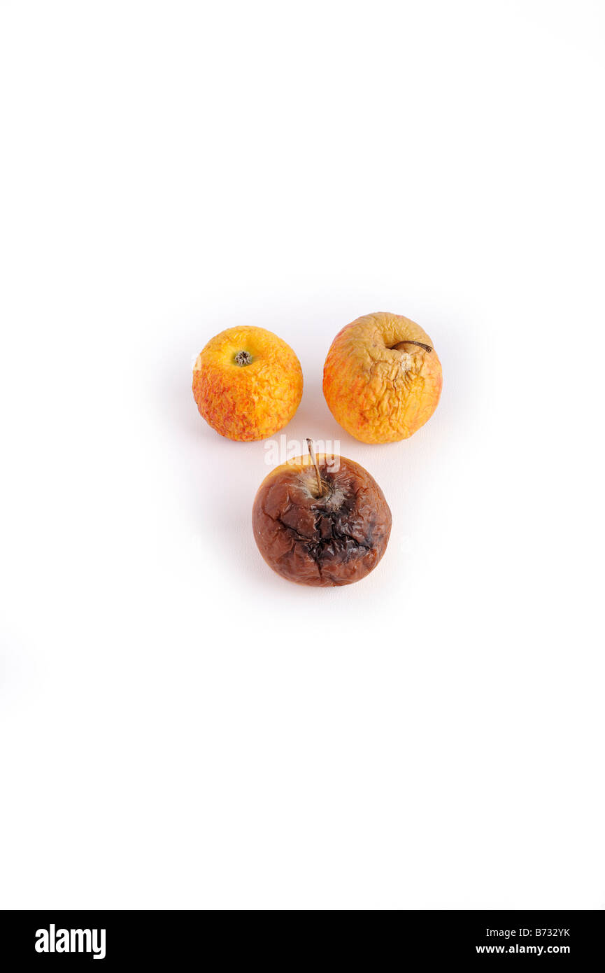 Tre mele marce Foto Stock