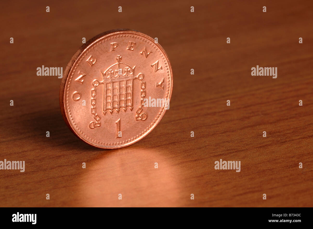 moneta 1 Penny Foto Stock