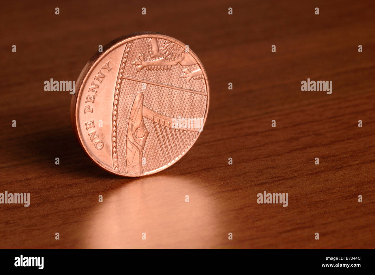 moneta 1 Penny Foto Stock