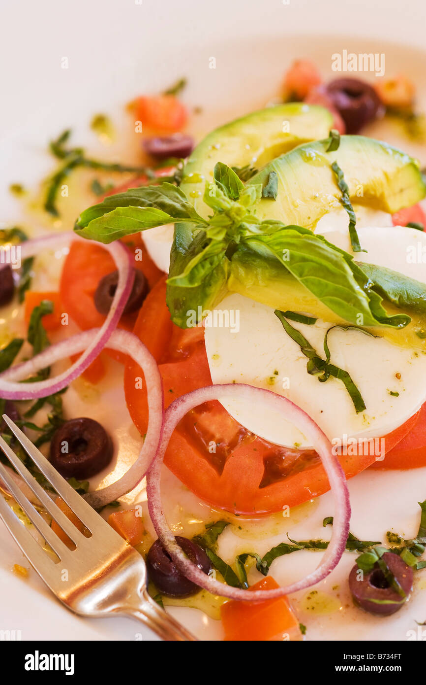 Pomodoro e mozzarella insalata Trattoria Giannfrancos Carpinteria California Foto Stock