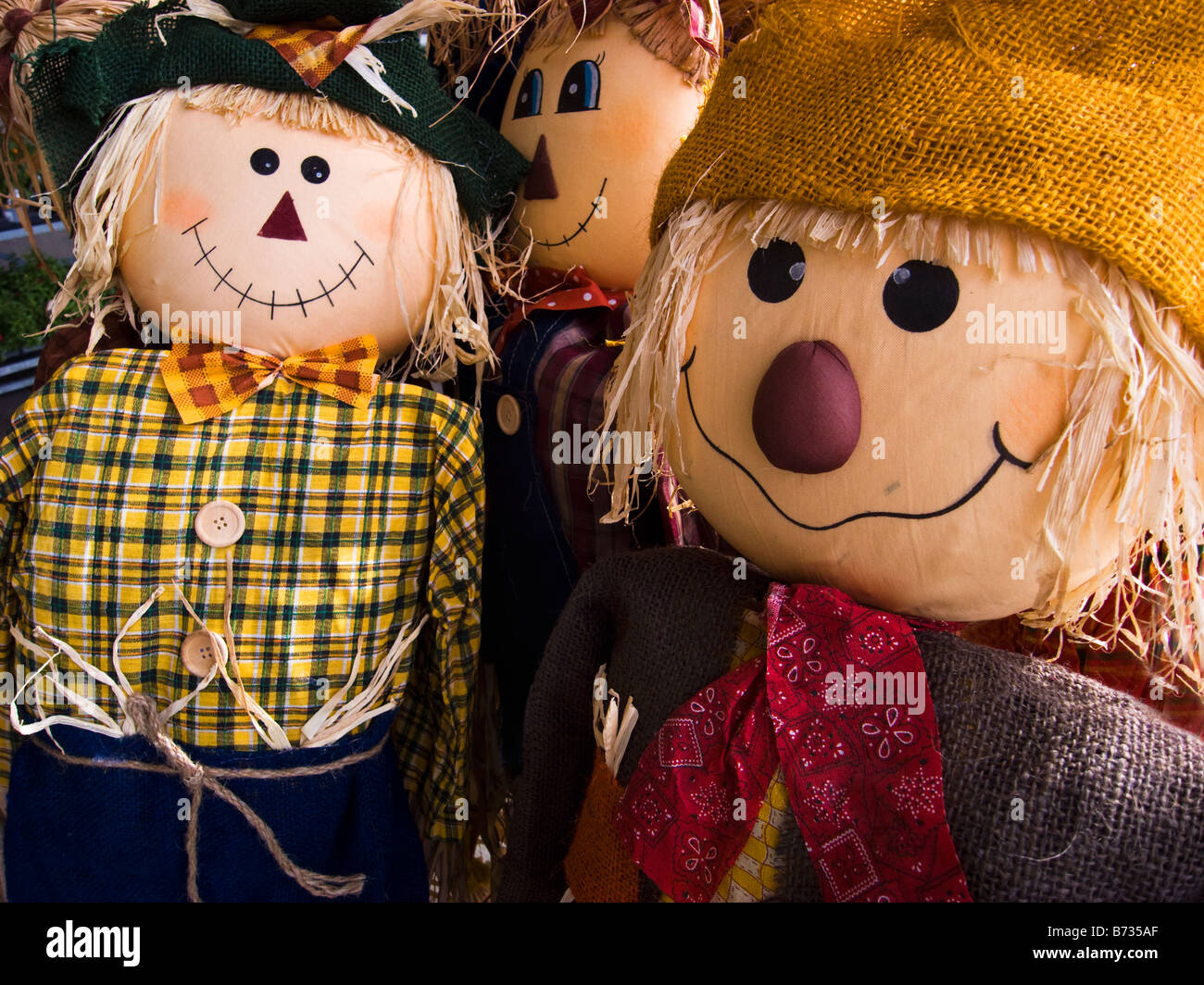 Gruppo di scarecrows, Seattle Washington STATI UNITI D'AMERICA Foto Stock