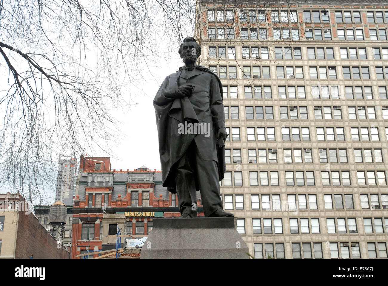 Una statua di Abraham Lincoln in Union Square Park a New York Foto Stock