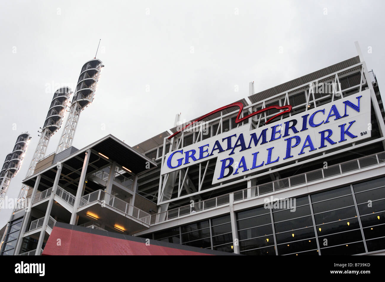 La parte esterna del Great American Ball Park di Cincinnati in Ohio Foto Stock